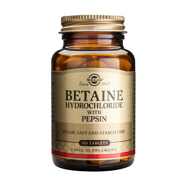Betaine HCL with Pepsin – 100 Tablets