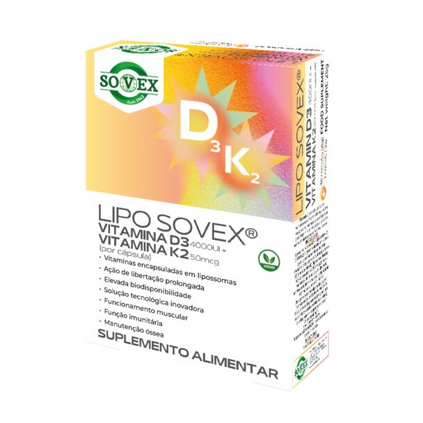 Lipo Sovex® - Vitamin D3 + Vitamin K2 - 30 capsules.