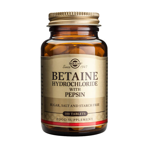 Hydrochloride de Betaína com Pepsina – 100 Tablets