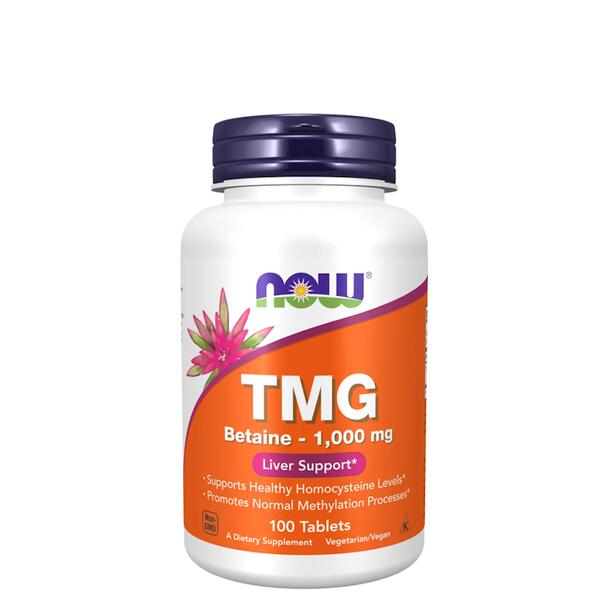 Trimetilglicina (TMG Betaine) 1000mg - NOW - 100 comp. 