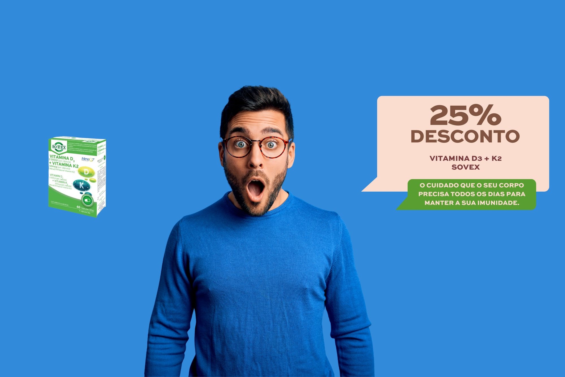 Vitamina D3+k2 Sovex 25%