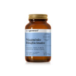 Amber bottle of Ecogenetics Magnesium Bisglycinate dietary supplement with a blue label, 120 capsules