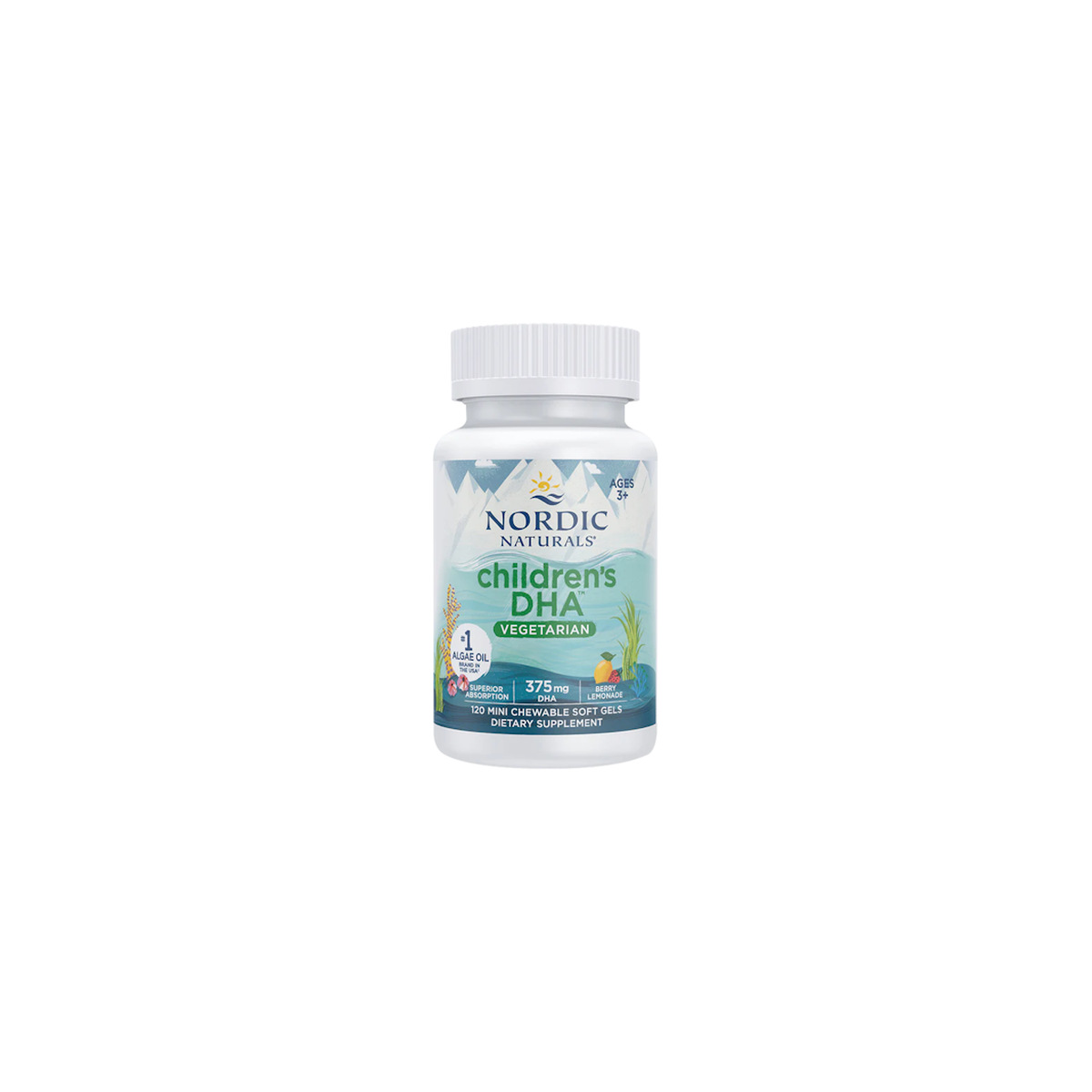 1000059 Nordic Naturals - DHA Para Crianças Vegetariano Sabor Limonada Frutos Vermelhos - 120 Mini Cápsulas - Image 1