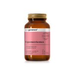 Amber bottle of Ecogenetics Liponutrients dietary supplement with a pink label, 90 capsules