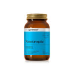 Amber bottle of Ecogenetics Nootropic dietary supplement with a blue label, 60 capsules