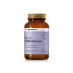 Amber bottle of Ecogenetics "No Inflammation" dietary supplement with a lilac label, 120 capsules