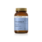 Amber bottle of Ecogenetics Vitamin E dietary supplement with a light blue label, 60 capsules
