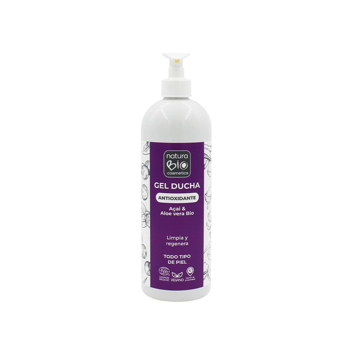 1000142 NaturaBio - Gel de Banho Antioxidante Açai & Aloe Vera Bio - 740ml - Image 1