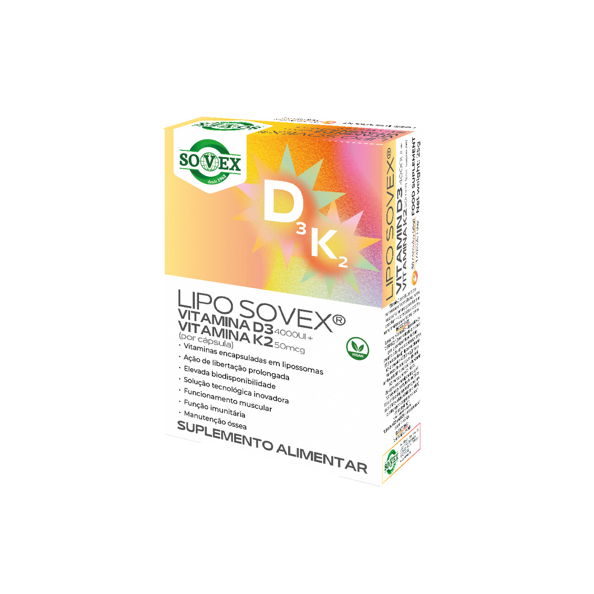 1000179 Sovex - Lipo Sovex - Vitamina D3 + K2 - 30 cápsulas - Imagen 1