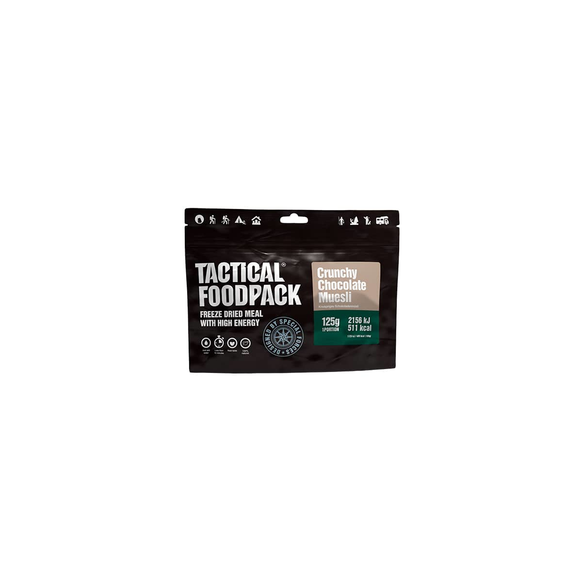 1000290 Tactical Foodpack - Muesli crujiente con chocolate - 125 g - Imagen 1