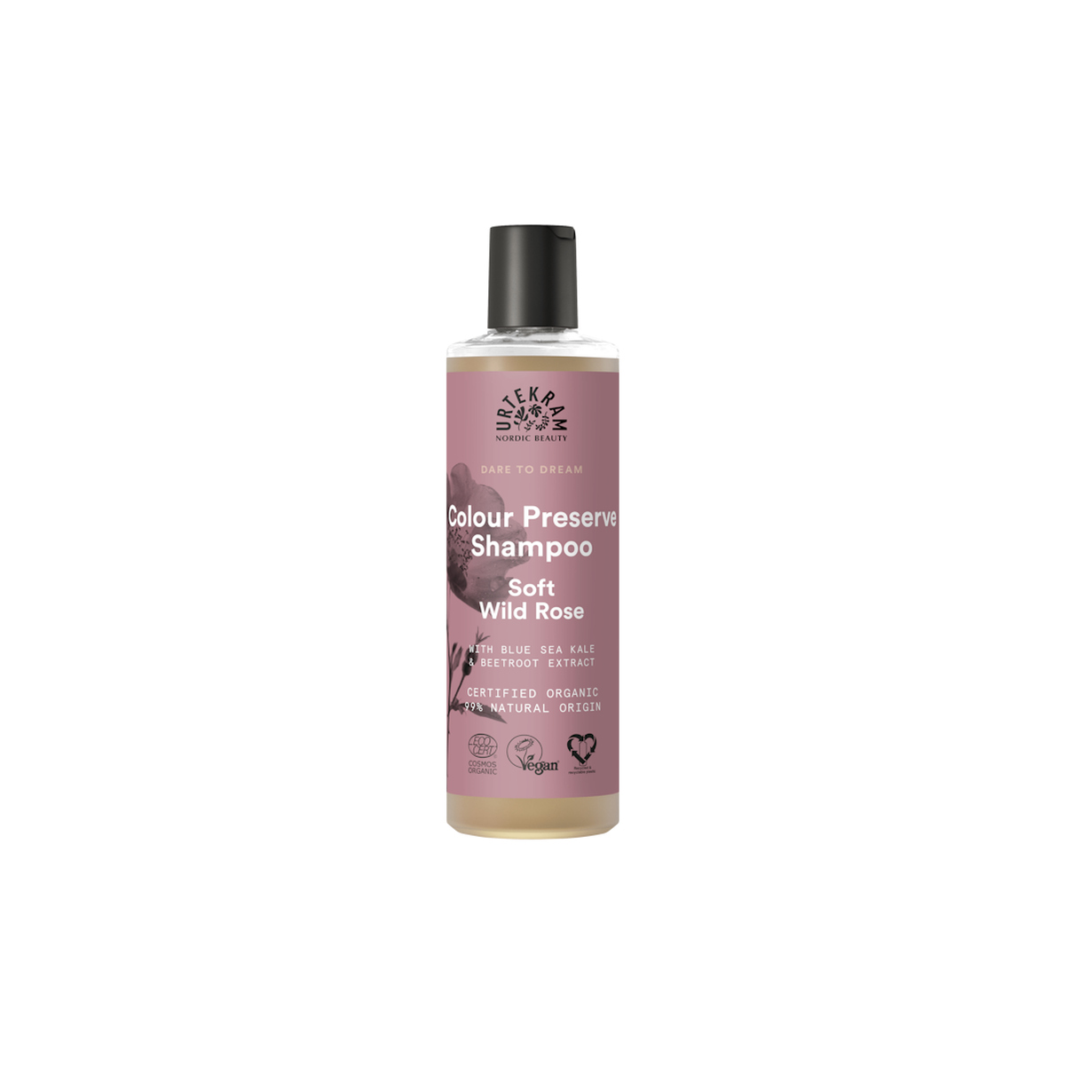 1001067 Urtekram – Champú suave protector del color, rosa silvestre – 250 ml - Imagen 1