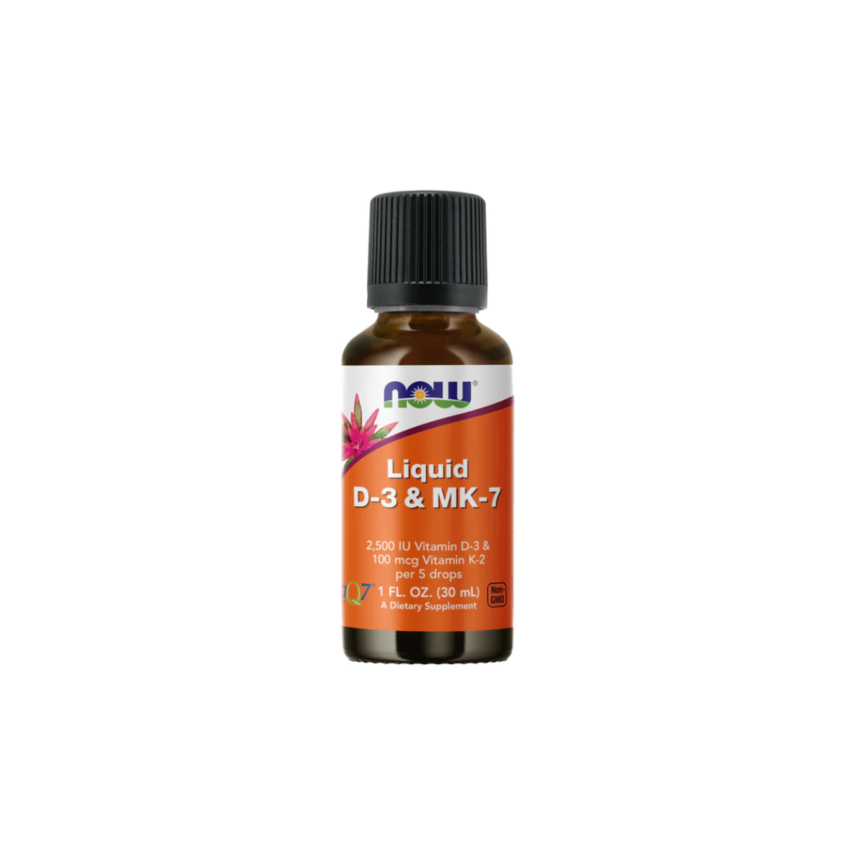 1001233 Now - D3 y MK7 líquidos, 2500 UI/100 mcg, sabor natural a menta - 30 ml - Imagen 1