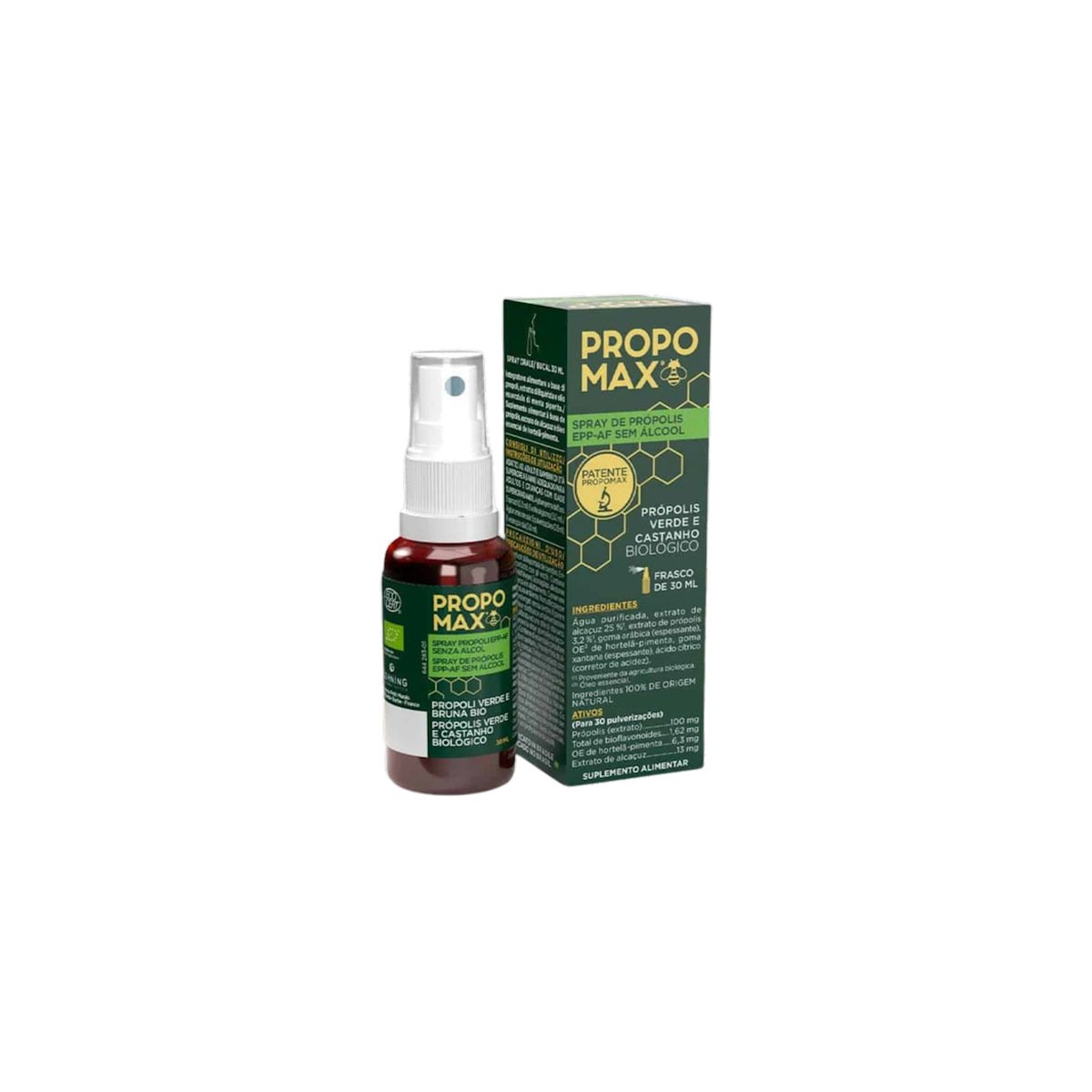 Propomax Própolis Verde e Castanho com Óleos Essenciais Forte Spray 30ml
