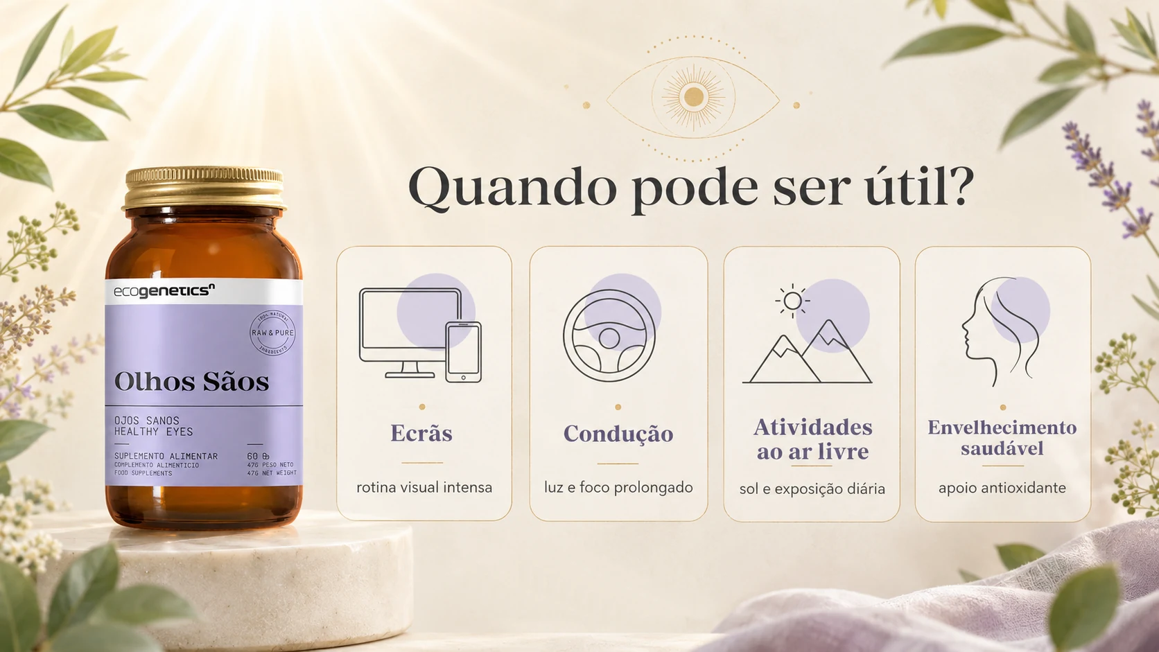 Infografía de BPure: ¿Cuándo puede ser útil? Ojos sanos