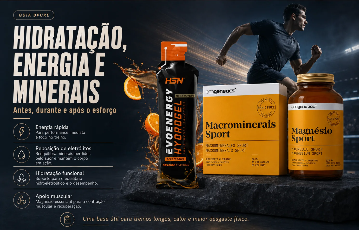 Los suplementos deportivos son mucho más que solo proteínas y creatina Hidratação, energia e minerais com hydrogel, Macrominerais Sport e Magnésio Sport